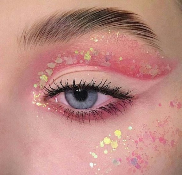 Pink Bubble Göz Simi, Yüz ve Vücut Parıltısı, Party Glitter Makyaj Simi 5 ML