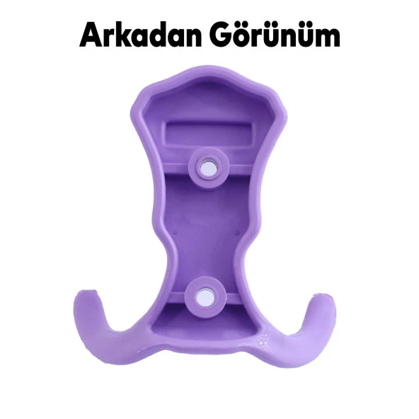 Martı Duvar Vestiyer Portmanto Askısı Dolap Elbise Askılığı Lila Renk Plastik Askı Askılık - 4