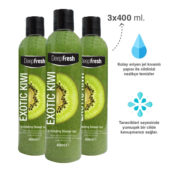 Deep Fresh Arındırıcı Duş Jeli Kivi 3 x 400 ml - 2