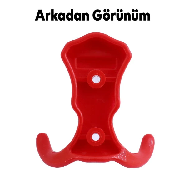 Martı Duvar Vestiyer Portmanto Askısı Dolap Elbise Askılığı Kırmızı Renk Plastik Askı Askılık - 4
