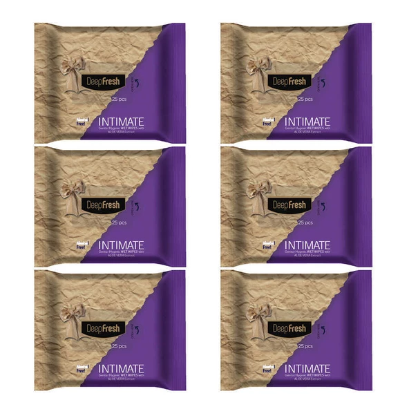 Deep Fresh Intimate Geniteal Bölge Temizleme Mendili Aloevera 6'lı Paket 150 Yaprak - 5