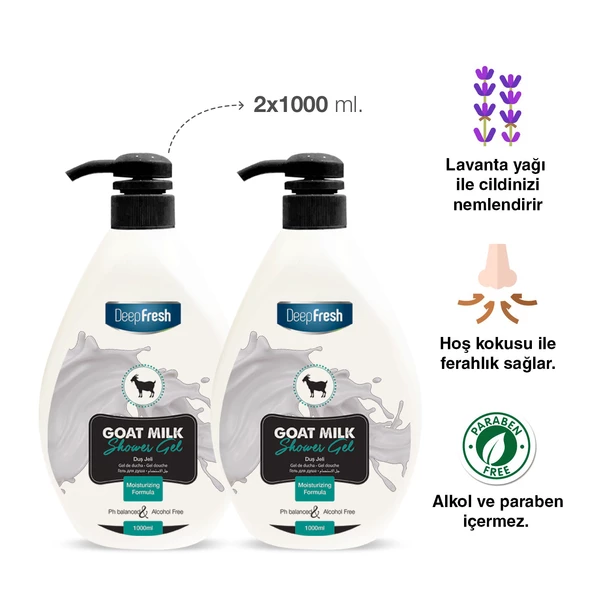 Deep Fresh Keçi Sütü Duş Jeli 1 lt x 2 Adet - 2