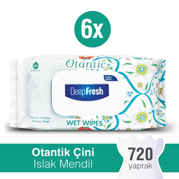 Deep Fresh Otantik Islak Mendil Çini 6 x 120 Yaprak