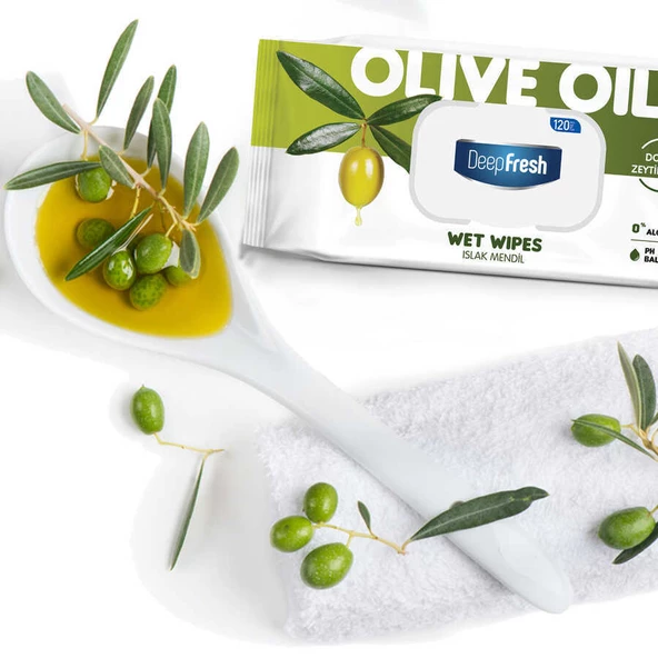 Deep Fresh Doğal Özler Zeytinyağı Islak Mendil 6 x 120 Yaprak - 9