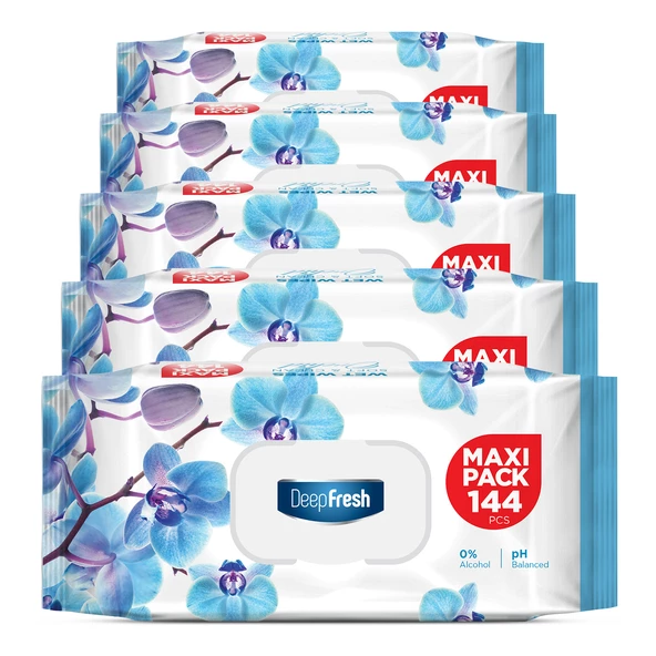 Deep Fresh Maxi Pack Islak Mendil Orkide 5 x 144 Yaprak - 2