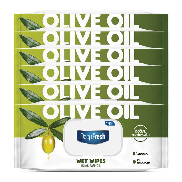 Deep Fresh Doğal Özler Zeytinyağı Islak Mendil 6 x 120 Yaprak - 7