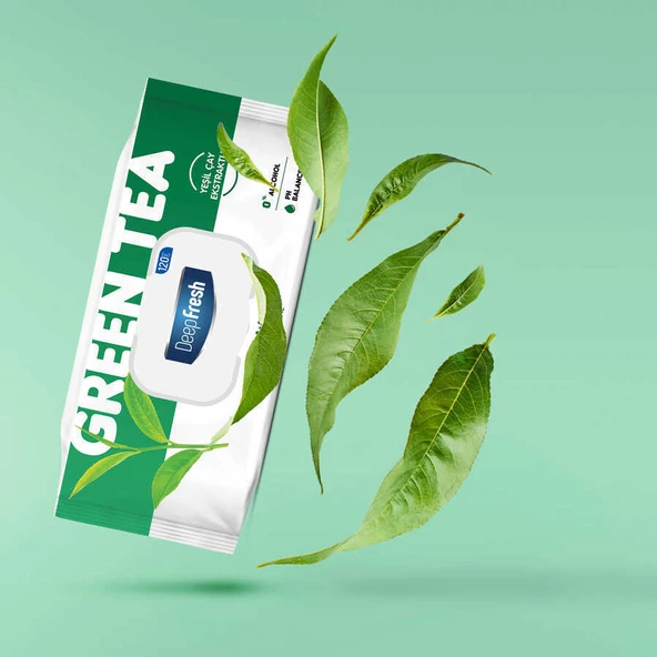 Deep Fresh Doğal Özler Yeşil Çay Islak Mendil 6 x 120 Yaprak - 9