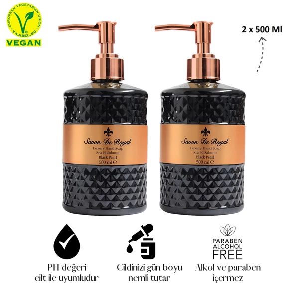 Savon De Royal Luxury Vegan Sıvı Sabun Black Pearl 2 x 500 ml - 2