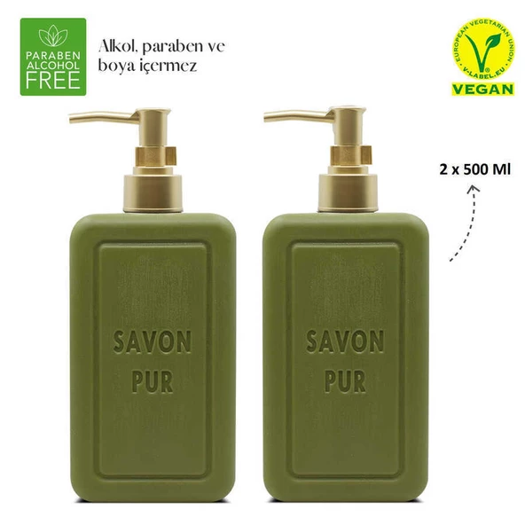 Savon De Royal Savon Pur Luxury Vegan Sıvı Sabun Yeşil 2 x 500 ml - Resim 6