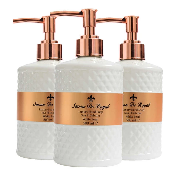 Savon De Royal Luxury Vegan Sıvı Sabun White Pearl 3 x 500 ml - Resim 5