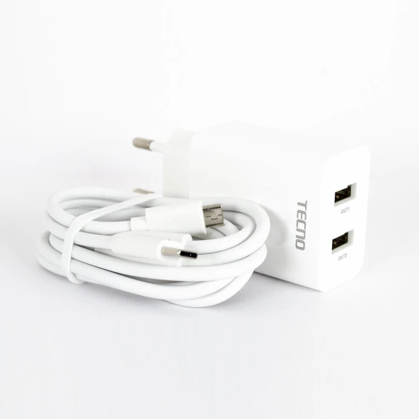 Tecno Huawei Mate 40 Pro+ İle Uyumlu Çift UsbA & Type-C ve Micro Çıkışlı Kablolu Hızlı Şarj Aleti - Resim 2