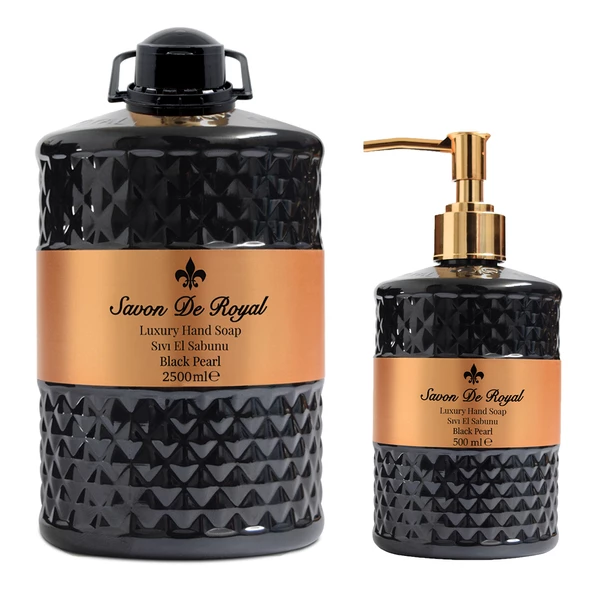 Savon De Royal Luxury Vegan Sıvı Sabun Black Pearl 2,5 lt & 500 ml ürün görseli