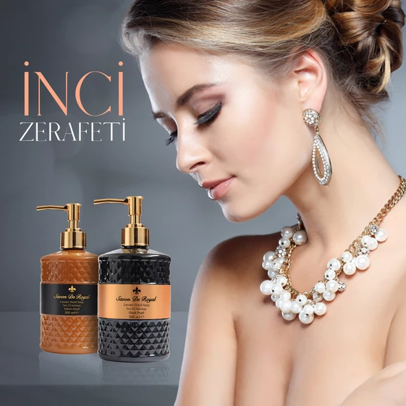 Savon De Royal Luxury Vegan Sıvı Sabun Black ve Eden's Pearl 500 ml x 2 Adet - Resim 3
