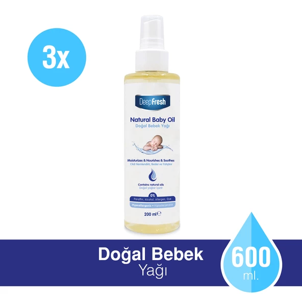 Deep Fresh Doğal Bebek Yağı 3 x 200 ml