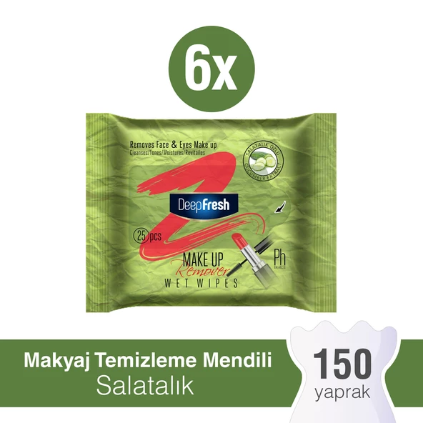 Deep Fresh Makyaj Temizleme Mendili Salatalık 6 x 25 Yaprak