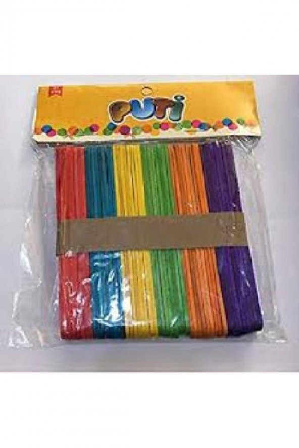 Ahşap Küçük Dil-dondurma-abeslang Çubuğu Renkli 50li çx - 2