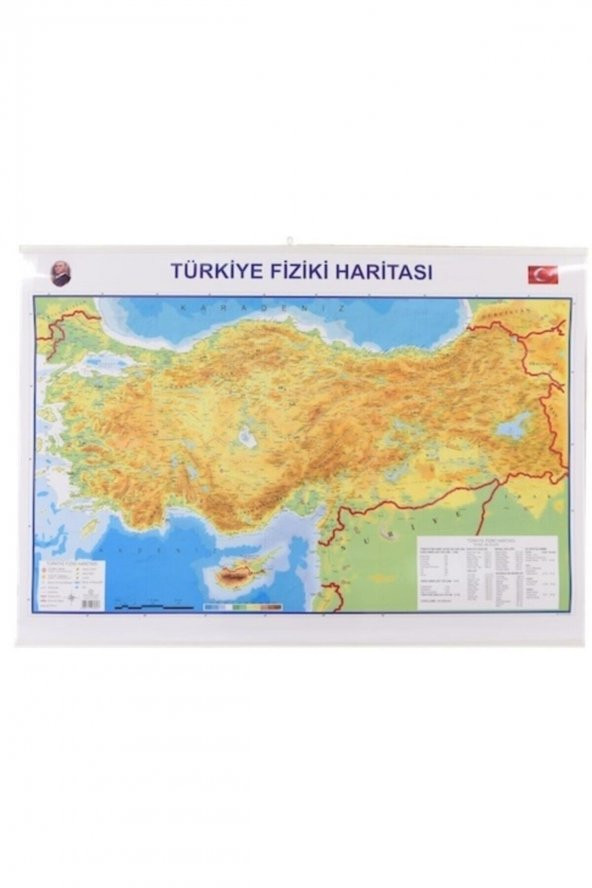 Inter 70x100 Türkiye Fiziki-siyasi Haritası (çift Taraflı Çıtalı) Int-820