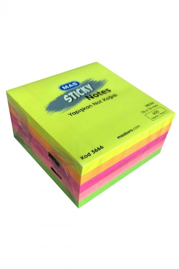 Sticky Yapışkanlı Not Kağıdı 76x76 Mm 400 Yp. 5 Renk index