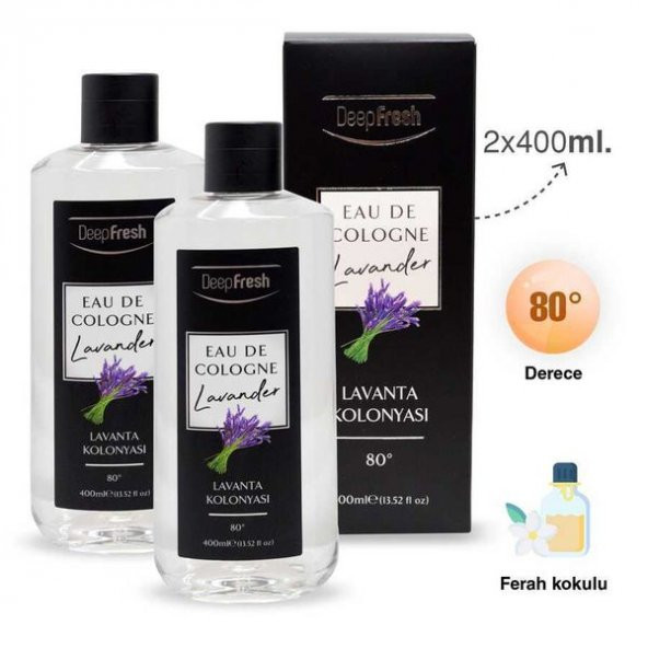Deep Fresh Eau De Cologne 80 Derece Lavanta Kolonyası 2 x 400 ml - 8