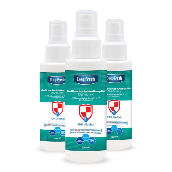 Deep Fresh Antiseptik-Antibakteriyel Sprey Dezenfektan 3 x 100 ml - 5