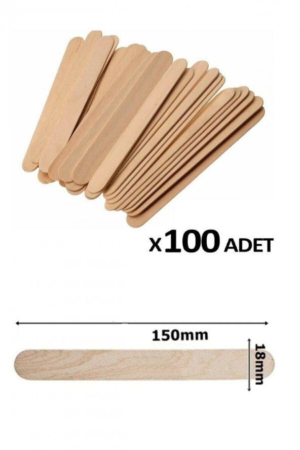 Ahşap Dil Çubuğu Naturel 100lü Paket Geniş 150*18 Mm çx