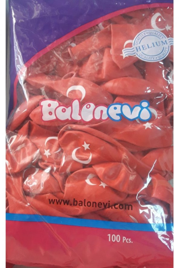 100 Adet Türk Bayraklı Balon - 2