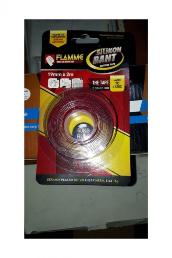 Flamme Silikonlu Çift Taraflı Bant 19mm 2 Mt Kaliteli Ürün s.b - 2
