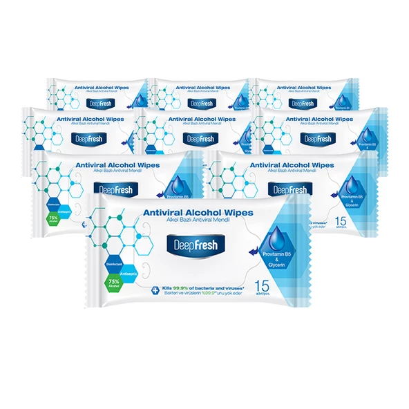 Deep Fresh Alkollü Antiviral Islak Cep Mendili 9 x 15 Yaprak - 2