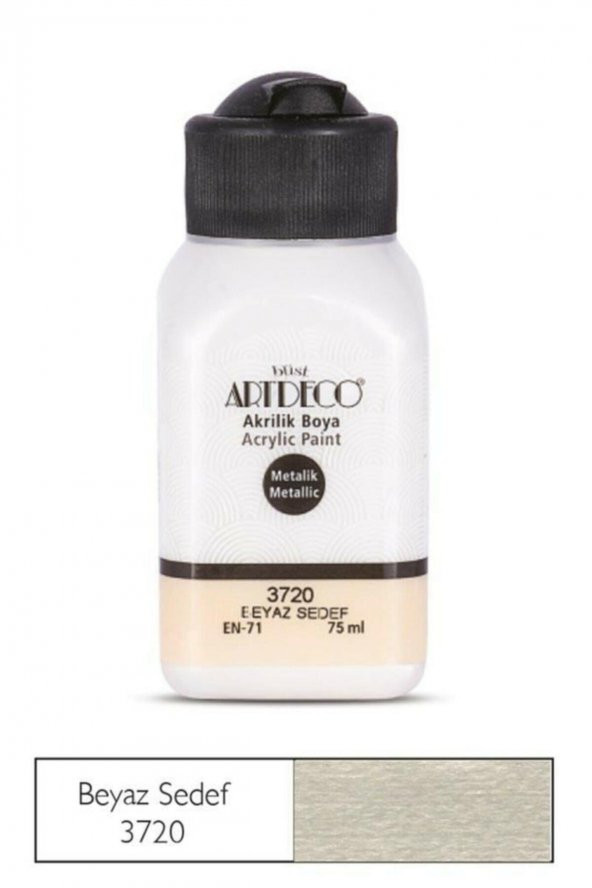 Metalik Akrilik Boya 75 ml. 3720 Beyaz Sedef