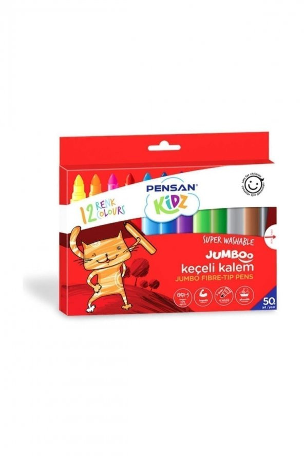 Kidz 1x7 mm 12li Jumboo Keçeli Kalem 99040