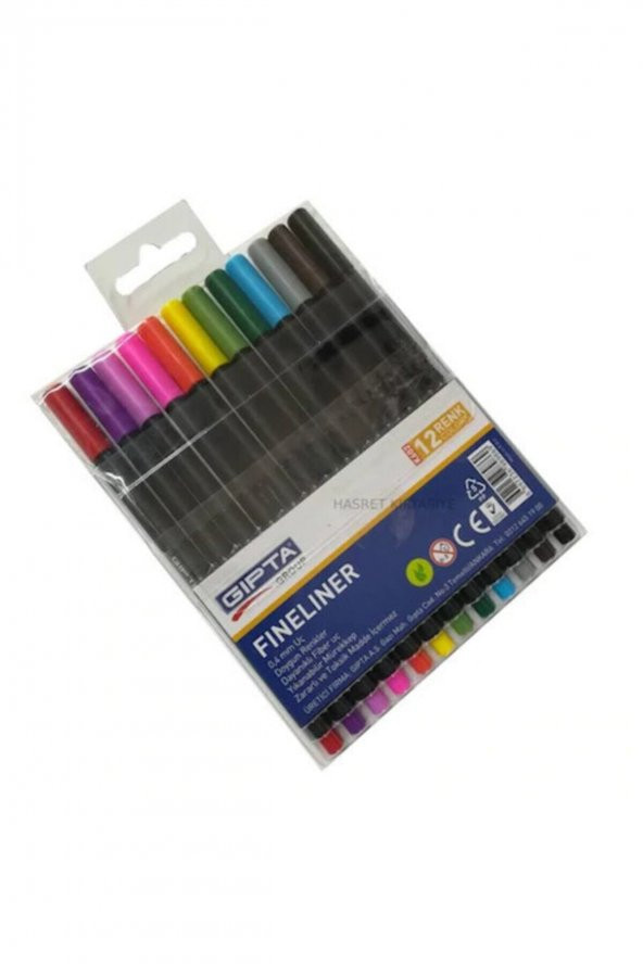 Fineliner Keçe Uç Kalem 0.4 Mm Üçgen 12 Renk 4-k602000-5001