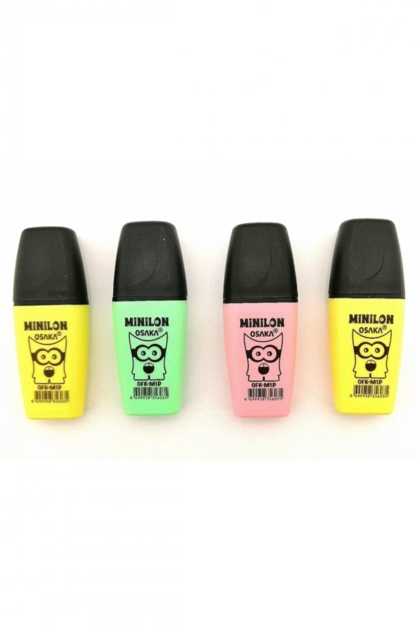 Mini Pastel Renk Fosforlu Kalem Karışık Set (4 Lü)