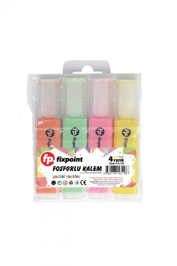 P-3118 Pastel Fosforlu Kalem -4lü Paket - 2