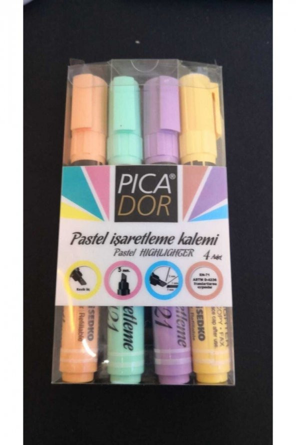 4 Lü Pastel Ve Fosforlu Işaretleme Kalemi - 2