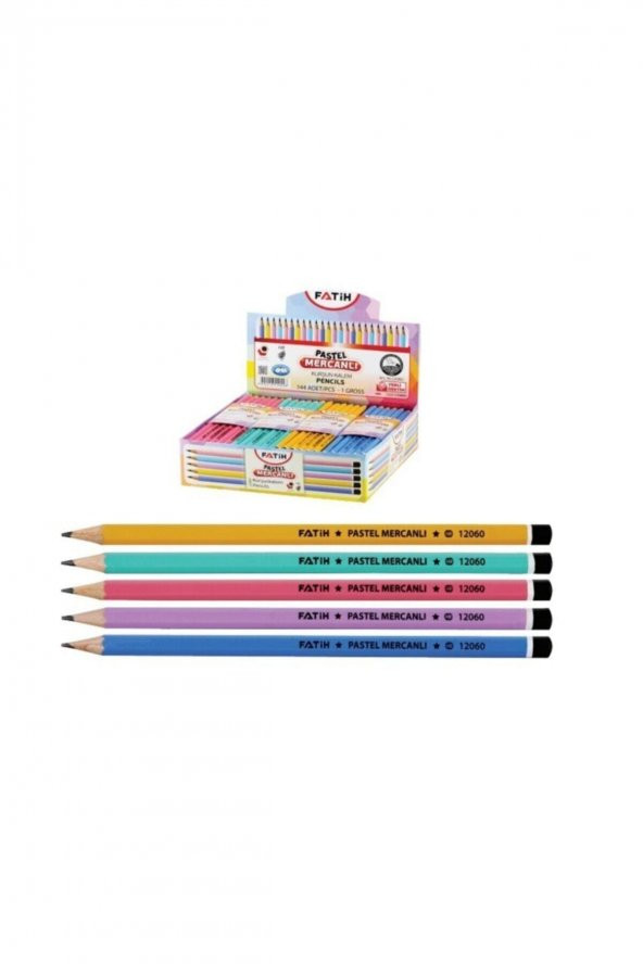 Mercanlı Kurşun Kalem Pastel Renk 144 Adet (1 Gross)