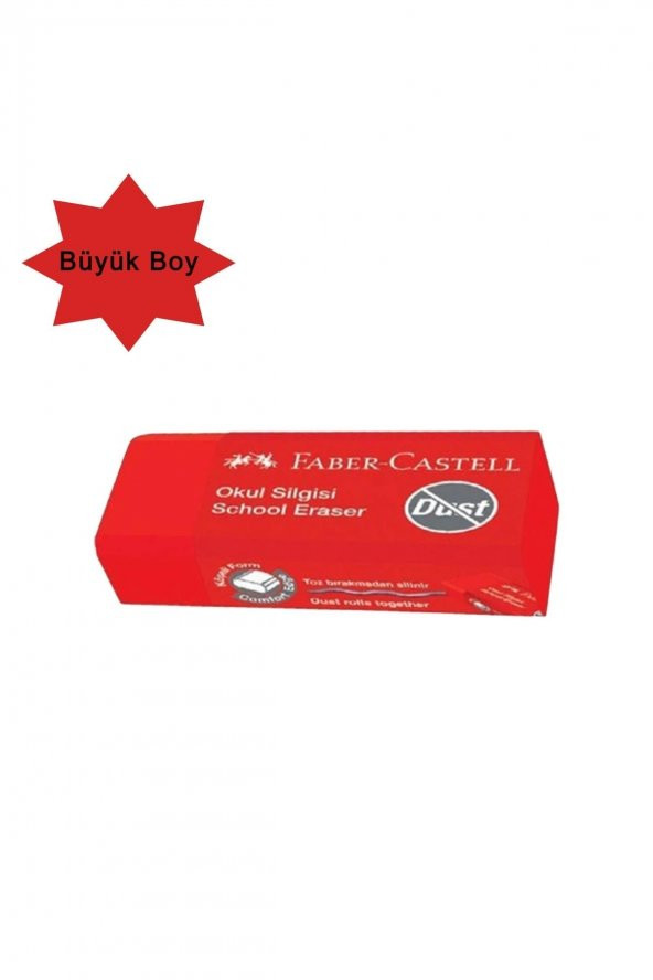 Faber-castell Kurşun Kalem 6 Adet - Faber Büyük Boy Kırmızı Silgi 2 Adet Ve Kalemtıraş - 2