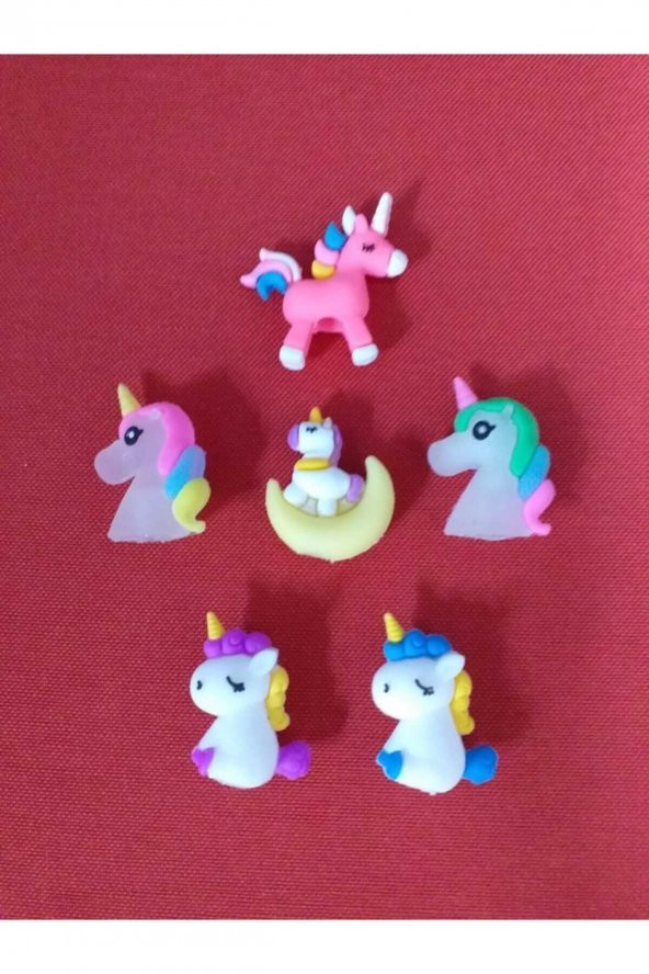 6 Adet Unicorn Kalem Başlığı Seti