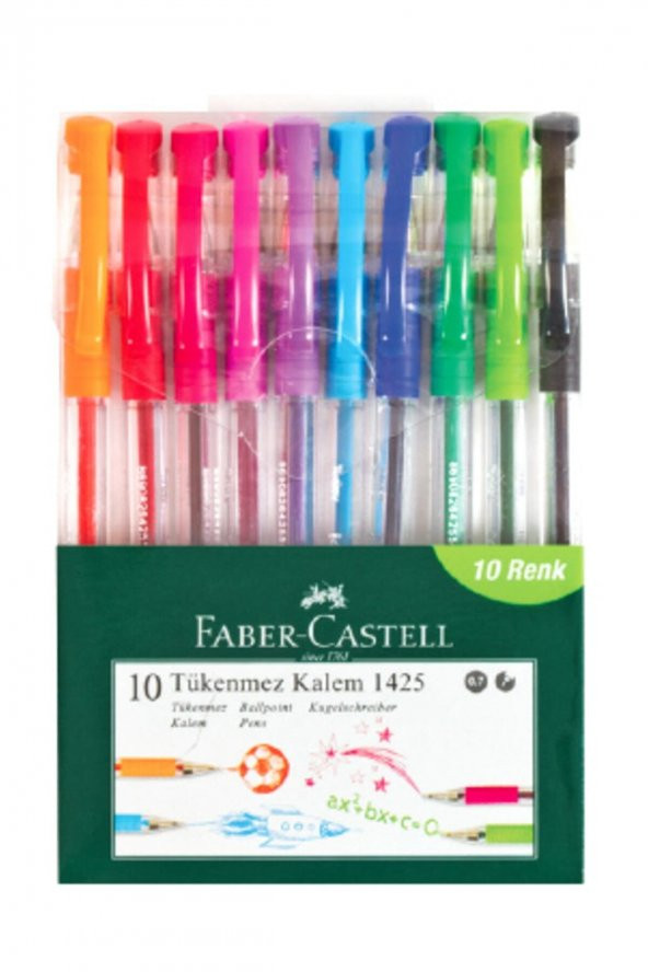 Faber-Castell 1425 Tükenmez Kalem Ailesi 10 Lu Karışık 5215142557