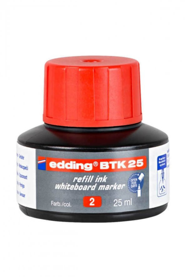 Eddıng Beyaz Tahta Kalemi Mürekkebi 25 Ml E-btk25 Kırmızı