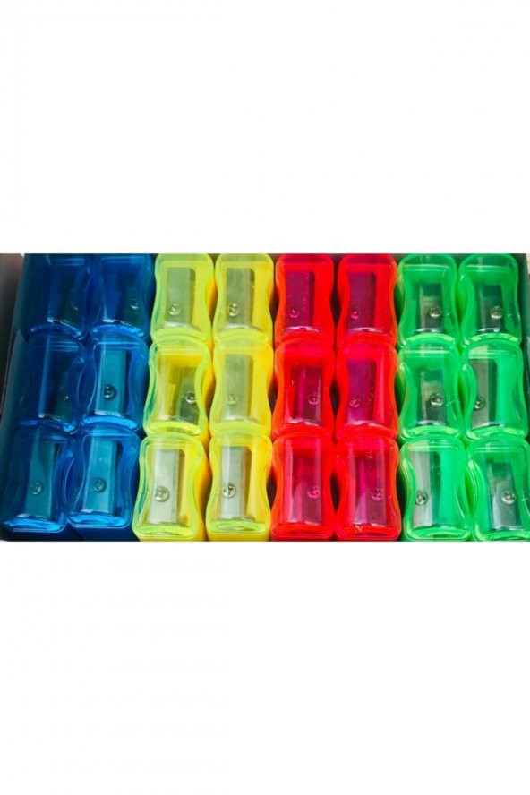 Kapaklı Plastik Kalemtıraş 24lü Kutu (262) - 2