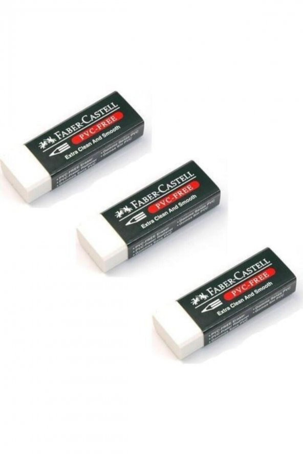 Pvc Free No:20 Büyük Boy Beyaz Silgi 3 Lü - 3