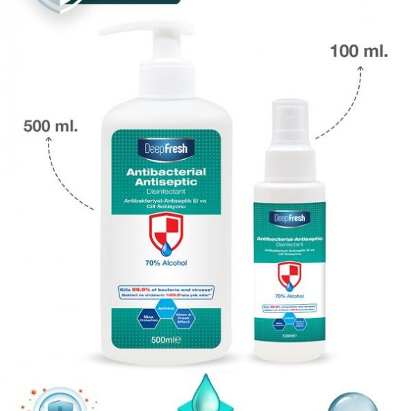 Deep Fresh Antiseptik-Antibakteriyel Sprey Dezenfektan 500 ml & 100 ml - 2