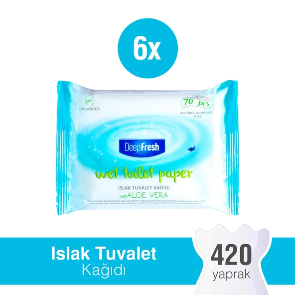 Deep Fresh Islak Tuvalet Mendili 6 x 70 Yaprak