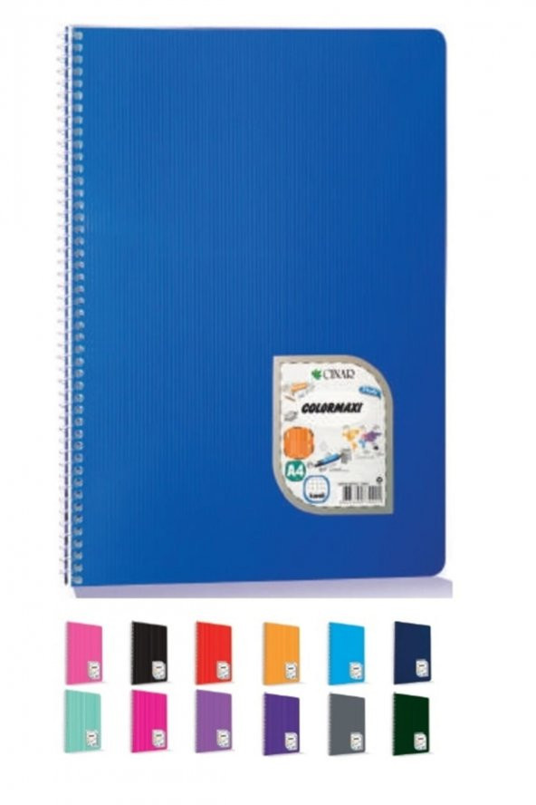 A4 Çizgili Defter Colormaxi Spiralli Pp Kapak 60 Yaprak (12li Paket)