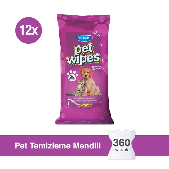 Deep Fresh Pet Temizleme Mendili 12 x 30 Yaprak