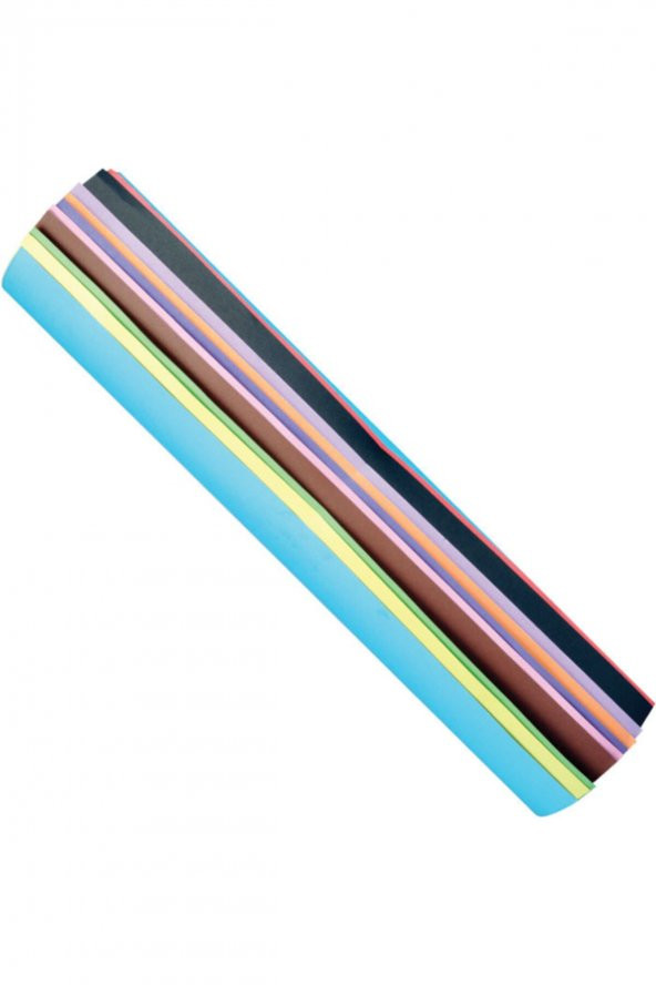 Fon Kartonu 50x70 Cm 10lu Rulo Karışık Renk (10 Renk 10 Adet)