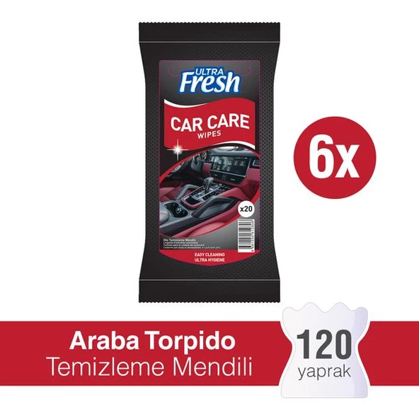 Ultra Fresh Araba Torpido Temizleme Mendili 6 x 20 Yaprak