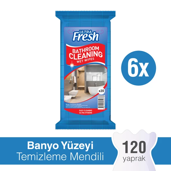 Ultra Fresh Banyo Yüzeyi Temizleme Mendili 6 x 20 Yaprak