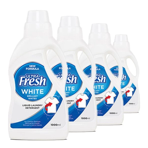 Ultra Fresh Sıvı Çamaşır Deterjanı Beyazlar 1 lt 16 Yıkama x 4 Adet