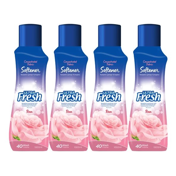 Ultra Fresh Çamaşır Yumuşatıcısı Gül 4 x 1000 ml